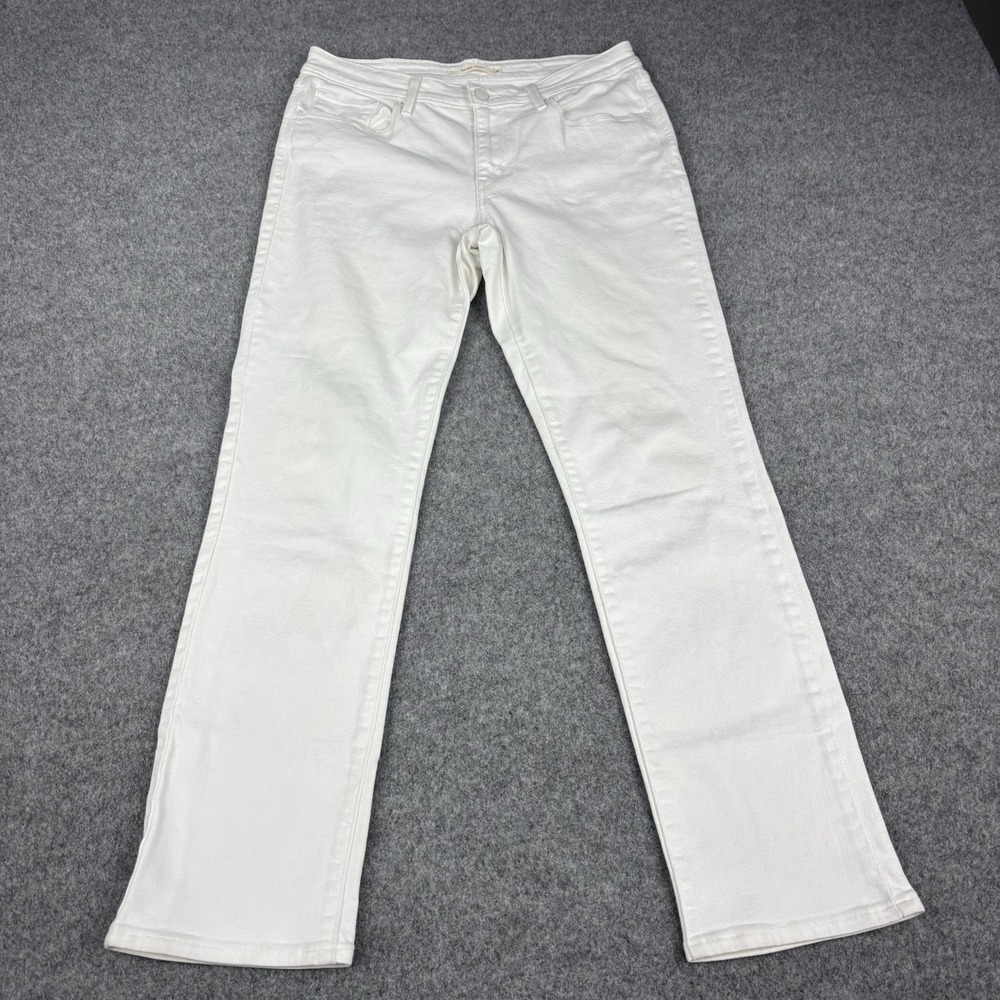 Levi's Mid Rise Skinny Jeans Women's 31 White Slim Fit Denim Casual Stretch Zip‎